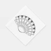 Schelp Minimaal Zwart en Wit Servet (Hoek)