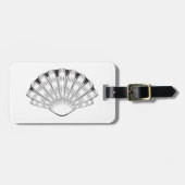 Schelp Minimalistisch Zwart en Wit Bagagelabel (Voorkant horizontaal)