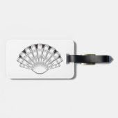 Schelp Minimalistisch Zwart en Wit Bagagelabel (Achterkant horizontaal)