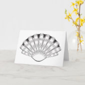 Schelp Minimalistisch Zwart en Wit Kaart (Gele Bloem)