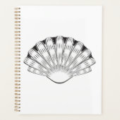 Schelp Minimalistisch Zwart en Wit Planner (Voorkant)