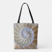 Schelp | Nautilus | gouden spiraal Tote Bag (Achterkant)