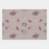 Schelp neutrale tinten cadeauverpakking inpakpapier vel (Voorkant)