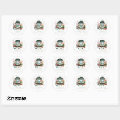 Schelp & Oceaan Thema Kleine Parel Baby Borrel Ronde Sticker (Vel)
