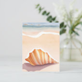 schelp | Ocean Seashell Coastal Beach Briefkaart (Staand voorkant)