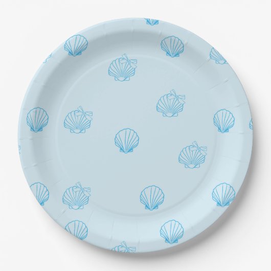 Schelp Omlijning Minimalisme Papieren Bordje (Voorkant)