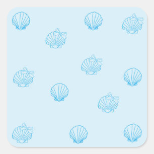 Schelp Omlijning Minimalisme Vierkante Sticker