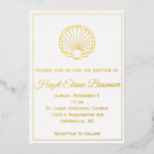 Schelp Omrande Folie Uitnodiging (Voorkant)