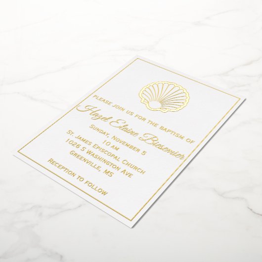 Schelp Omrande Folie Uitnodiging (Gedraaid)