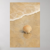 Schelp op nat zand Aquarel Kustkunst Poster (Voorkant)