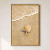 Schelp op nat zand Aquarel Kustkunst Poster