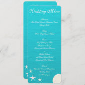 Schelp op strand bruiloft menu aangepaste uitnodig (Voorkant / Achterkant)