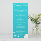 Schelp op strand bruiloft menu aangepaste uitnodig (Staand voorkant)