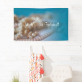 Schelp & Parels Elegante Geschilderde Strandfeest Spandoek (Insitu)