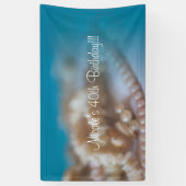 Schelp & Parels Elegante Geschilderde Strandfeest Spandoek (Verticaal)