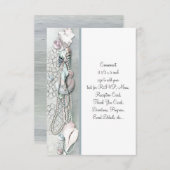 Schelp Parels Strand Bruiloft RSVP (Voorkant / Achterkant)