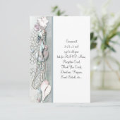 Schelp Parels Strand Bruiloft RSVP Kaartje (Staand voorkant)