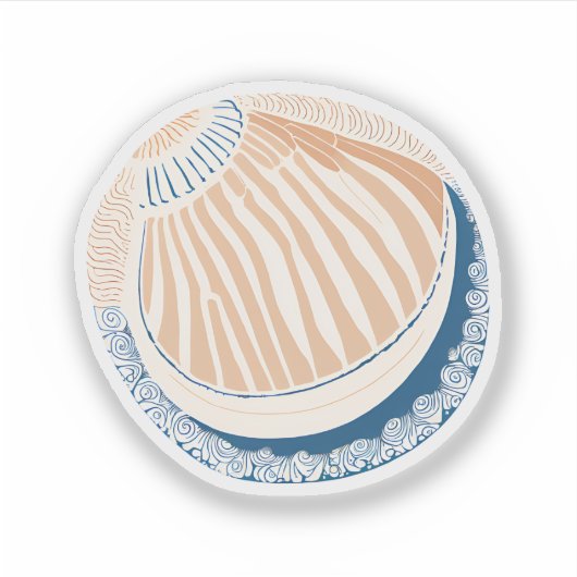 Schelp | Prachtige Ocean Shell Sticker (Voorkant)