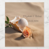 Schelp Roze Zand Wijn Etiket (Enkel label)
