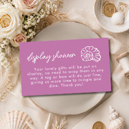 Schelp Strand Mauve Display Douche Bruidsdouche Informatiekaartje