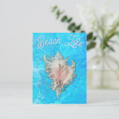 Schelp "Strandleven" Briefkaart (Staand voorkant)