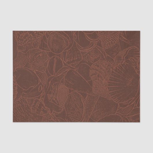 Schelp Terracotta Aardetone Oceaan Strand Tissuepapier (Voorkant)