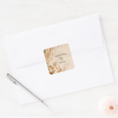 Schelp Touw Zand  Vierkante Sticker (Envelop)