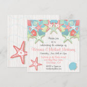 Schelp Uitnodigingen voor Trouwfeest na de Bruilof (Voorkant / Achterkant)