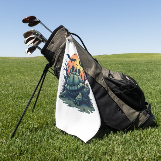 Schelp van Schildpadden Golfhanddoek (Groen)