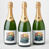 Schelp van Schildpadden Sparkling Wijnetiket (Flessen)