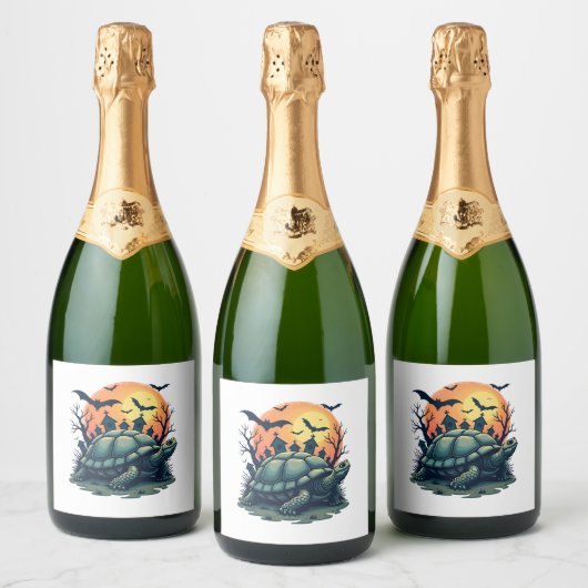 Schelp van Schildpadden Sparkling Wijnetiket (Flessen)