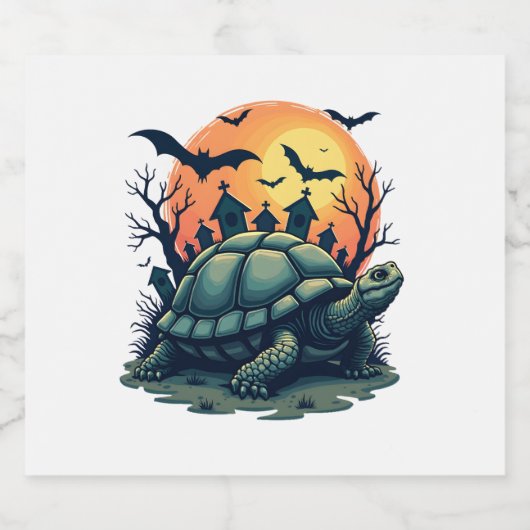 Schelp van Schildpadden Sparkling Wijnetiket (Enkel label)