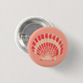 schelp van zee - koraal en perziken ronde button 3,2 cm (Voorkant /achterkant)