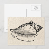 Schelp Vintage Illustratie Briefkaart (Voorkant / Achterkant)