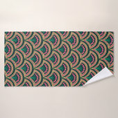 schelp-vormig groen patroon badhanddoek (Badhanddoek)
