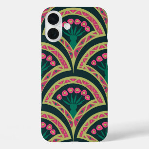 schelp-vormig groen patroon iPhone 16 plus hoesje
