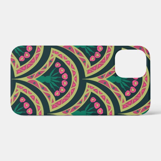 schelp-vormig groen patroon Case-Mate iPhone case (Achterkant (horizontaal))