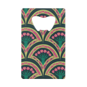 schelp-vormig groen patroon creditkaart flessenopener