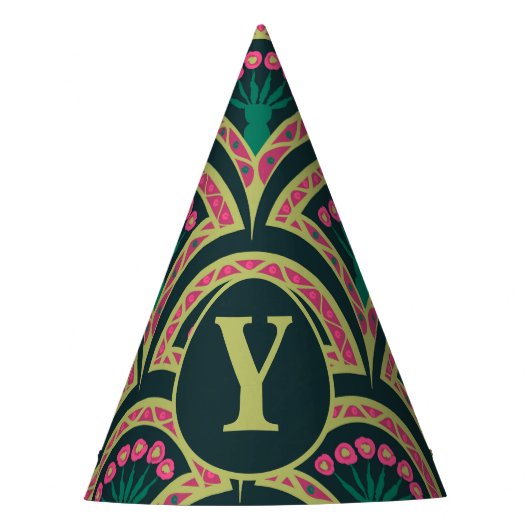 schelp-vormig groen patroon feesthoedjes (Voorkant)