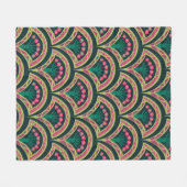 schelp-vormig groen patroon fleece deken (Voorkant (Horizontaal))