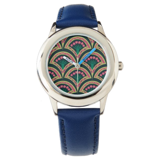 schelp-vormig groen patroon horloge (Voorkant)