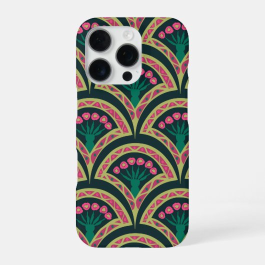 schelp-vormig groen patroon iPhone hoesje (Achterkant)