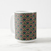 schelp-vormig groen patroon koffiemok (Voorkant links)