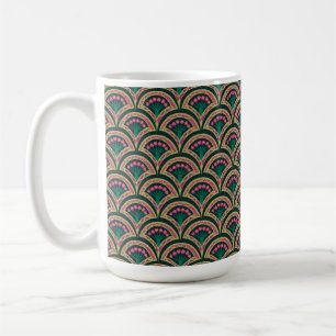 schelp-vormig groen patroon koffiemok