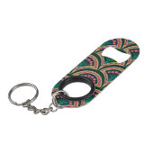 schelp-vormig groen patroon mini flessenopener (Voorkant Gekanteld)