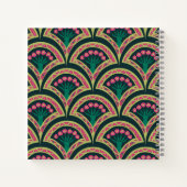 schelp-vormig groen patroon notitieboek (Achterkant)