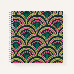 schelp-vormig groen patroon notitieboek