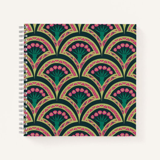 schelp-vormig groen patroon notitieboek (Voorkant)