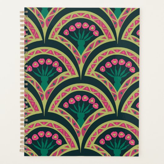 schelp-vormig groen patroon planner (Voorkant)