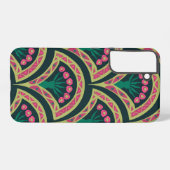 schelp-vormig groen patroon samsung galaxy hoesje (Achterkant horizontaal)